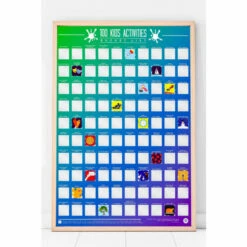 Gift Republic 100 Kids Activities Scratch Off Bucket List Poster For Unisex