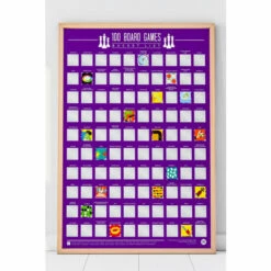 Gift Republic 100 Board Games Scratch Off Bucket List Poster For Unisex