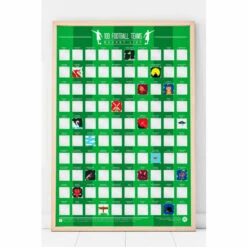 Gift Republic 100 Football Teams Scratch Off Bucket List Poster For Unisex