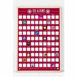 Gift Republic 100 Albums Scratch Off Bucket List Poster For Unisex