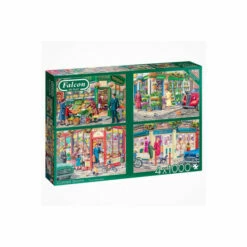 James Galt Deluxe Corner Shops 4 Pack 1000 Piece Jigsaw Puzzle For Unisex