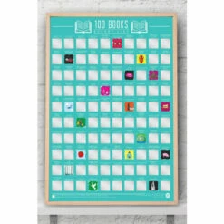 Gift Republic 100 Books Scratch Off Bucket List Poster For Unisex