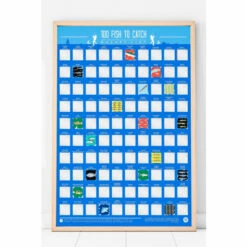 Gift Republic 100 Fish To Catch Scratch Off Bucket List Poster For Unisex