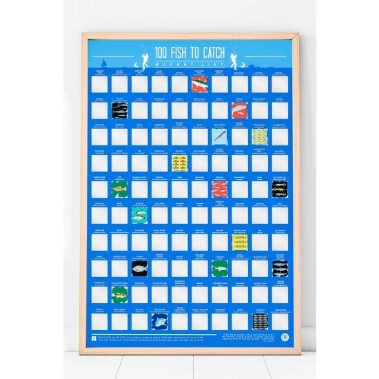 Gift Republic 100 Fish To Catch Scratch Off Bucket List Poster For Unisex 9 Gift Republic 100 Fish To Catch Scratch Off Bucket List Poster For Unisex - Image 7