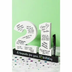 Royal County 21st Birthday Wooden Numbers And Pen For Unisex