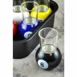 Find Me A Gift Set Of 6 Pool Shot Glasses With Rack Tray For Unisex